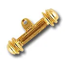 1 1/8" Toggle Bright Gold Metal Button (Made in Italy)