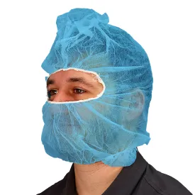 (1000/Case) Disposable Blue Hood Bouffant Beard Cover Combo