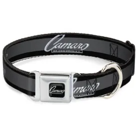 1969 CAMARO BY CHEVROLET Emblem Black/Silver Seatbelt Buckle Collar - 1969 CAMARO BY CHEVROLET Emblem/Stripe Black/Gray/Silver