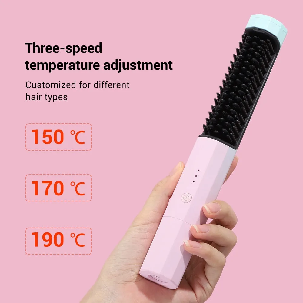 2 In 1 Wireless Mini Hair Straightener