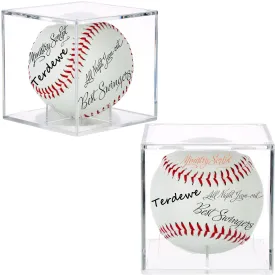 2 Pack Baseball Display Case, Baseball Box with UV Protected,Acrylic Baseball Boxes for Display,Baseball Cube Memorabilia Display Protector,Official Baseball Autograph Display Case