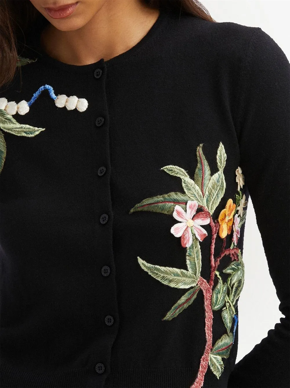 22FE145TPF Floral embroidered cardigan