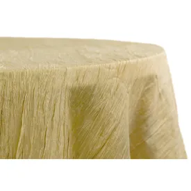 Accordion Crinkle Taffeta 132" Round Tablecloth - Gold