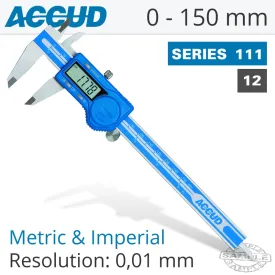 Accud Dig. Caliper 150Mm 0.03Mm Acc. S/Steel 0.01Mm Res.