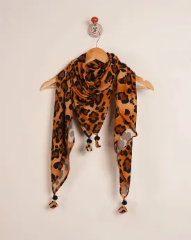 Animal Skin Screen Print Rayon Scarf