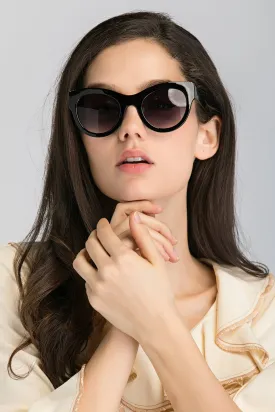 Black Glossy Frame Cat Eye Sunglasses