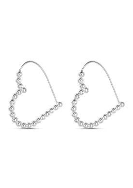 Bold Heart Hoops Silver