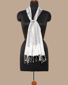 Checked Weft Ikat Silk Stole