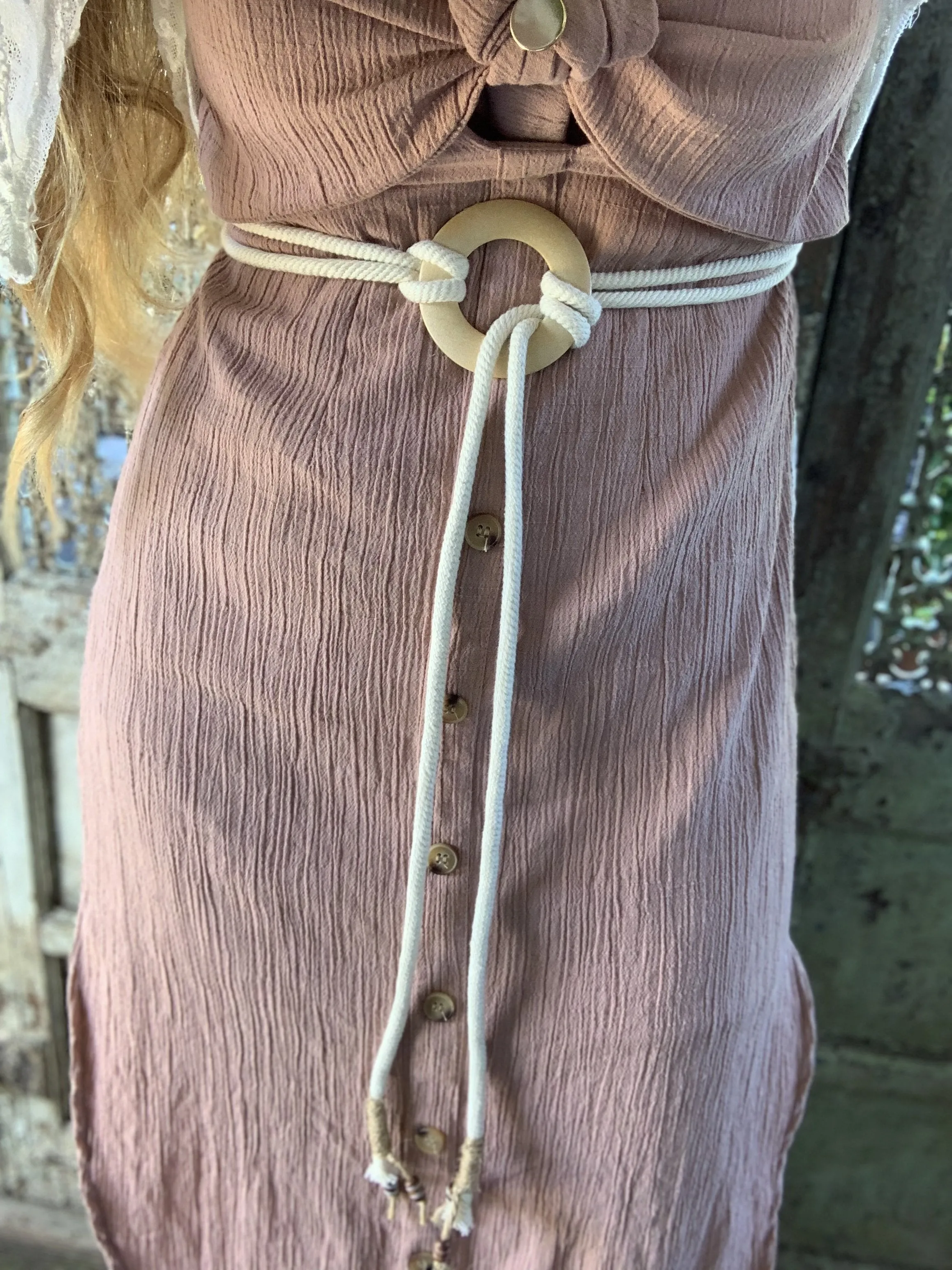 Cream Circle Belt