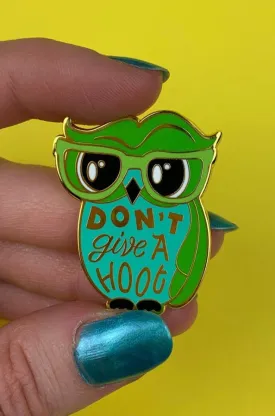 Don't Give a Hoot Enamel Pin by Erstwilder