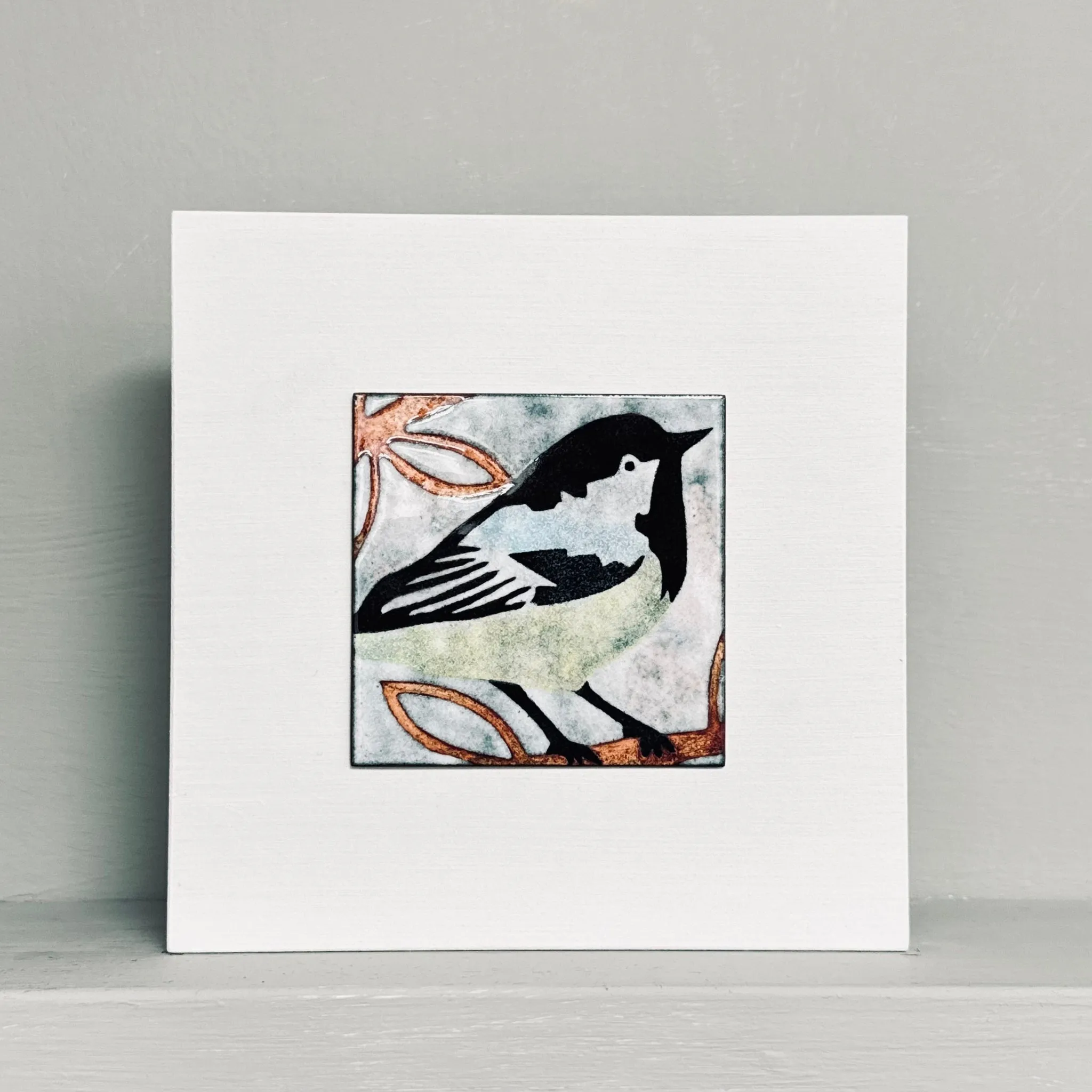 Enamel picture - blue tit