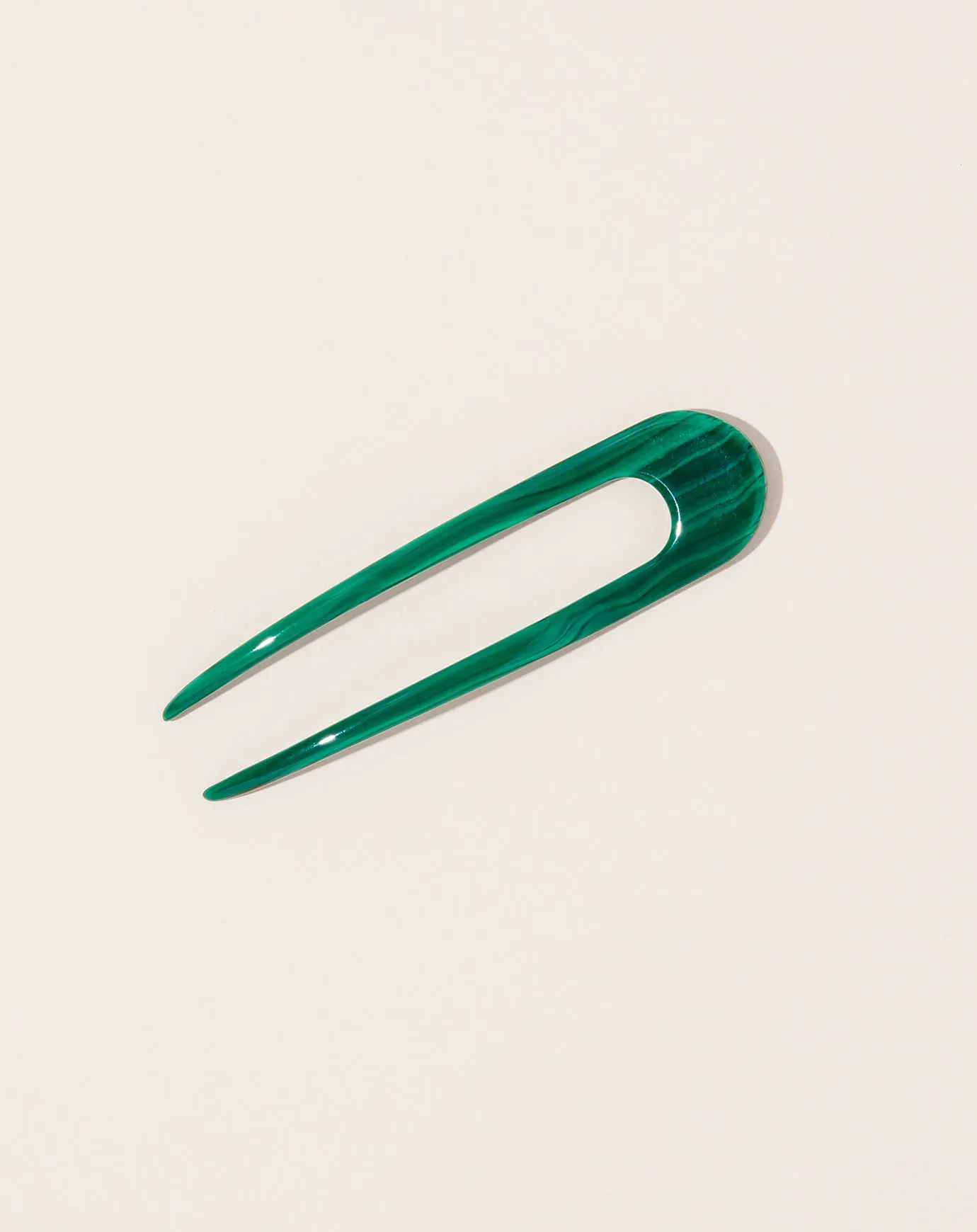 French Hair Pin in Malachite