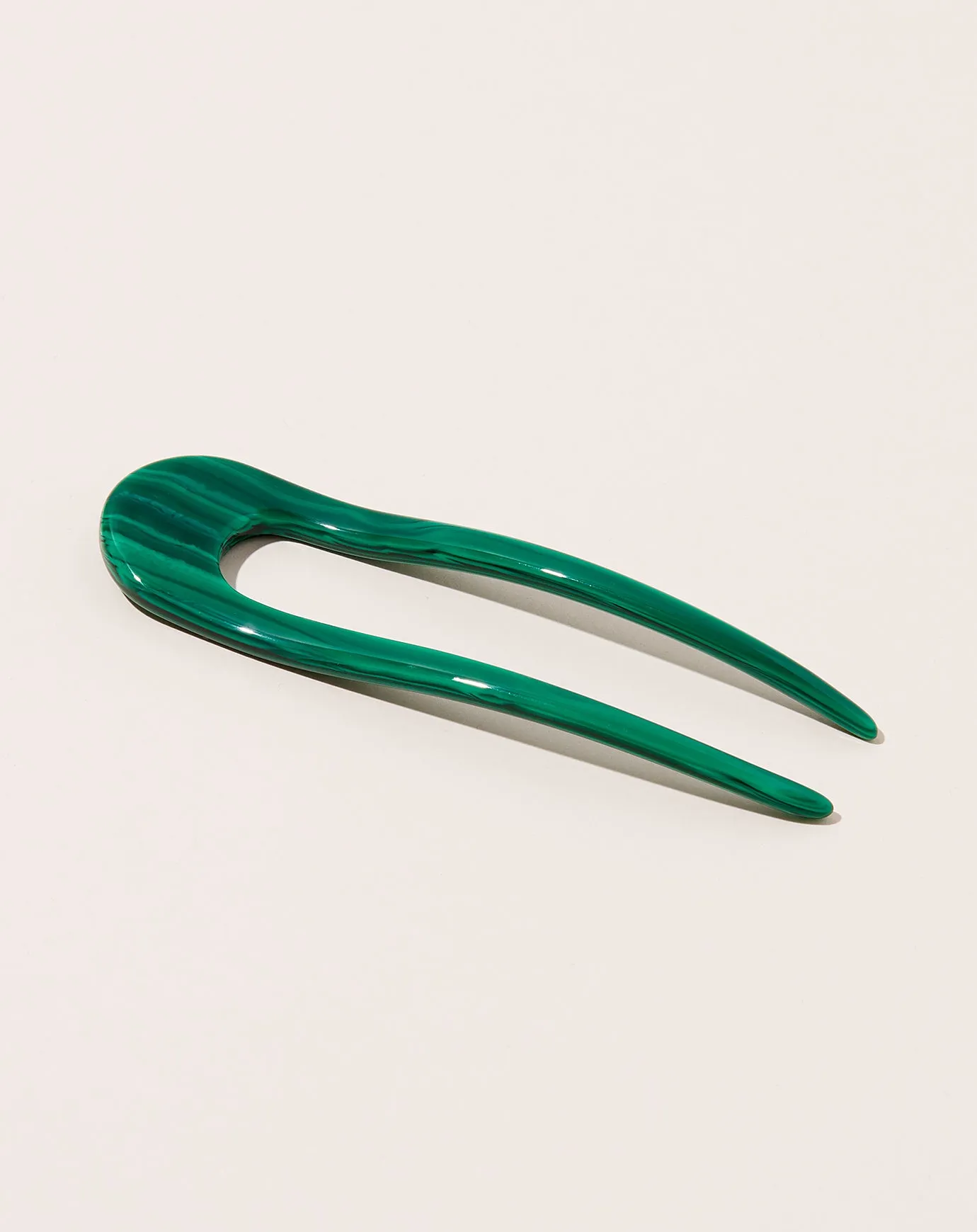 French Hair Pin in Malachite