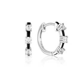 Georgini Enamel Hoop Earrings - Silver