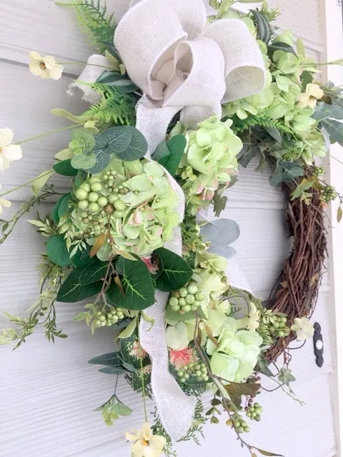 Hydrangea Wreath, Spring wreaths, Wreaths for the front door