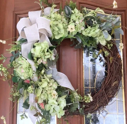 Hydrangea Wreath, Spring wreaths, Wreaths for the front door