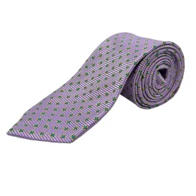 JAAN J. Vegan Abstract Micropattern Slim Tie - Lavender