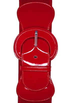 Kitty Deluxe Wide Cinch Belt in Ruby