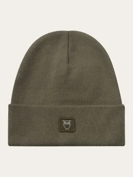 Knitted rib beanie - Dark Olive