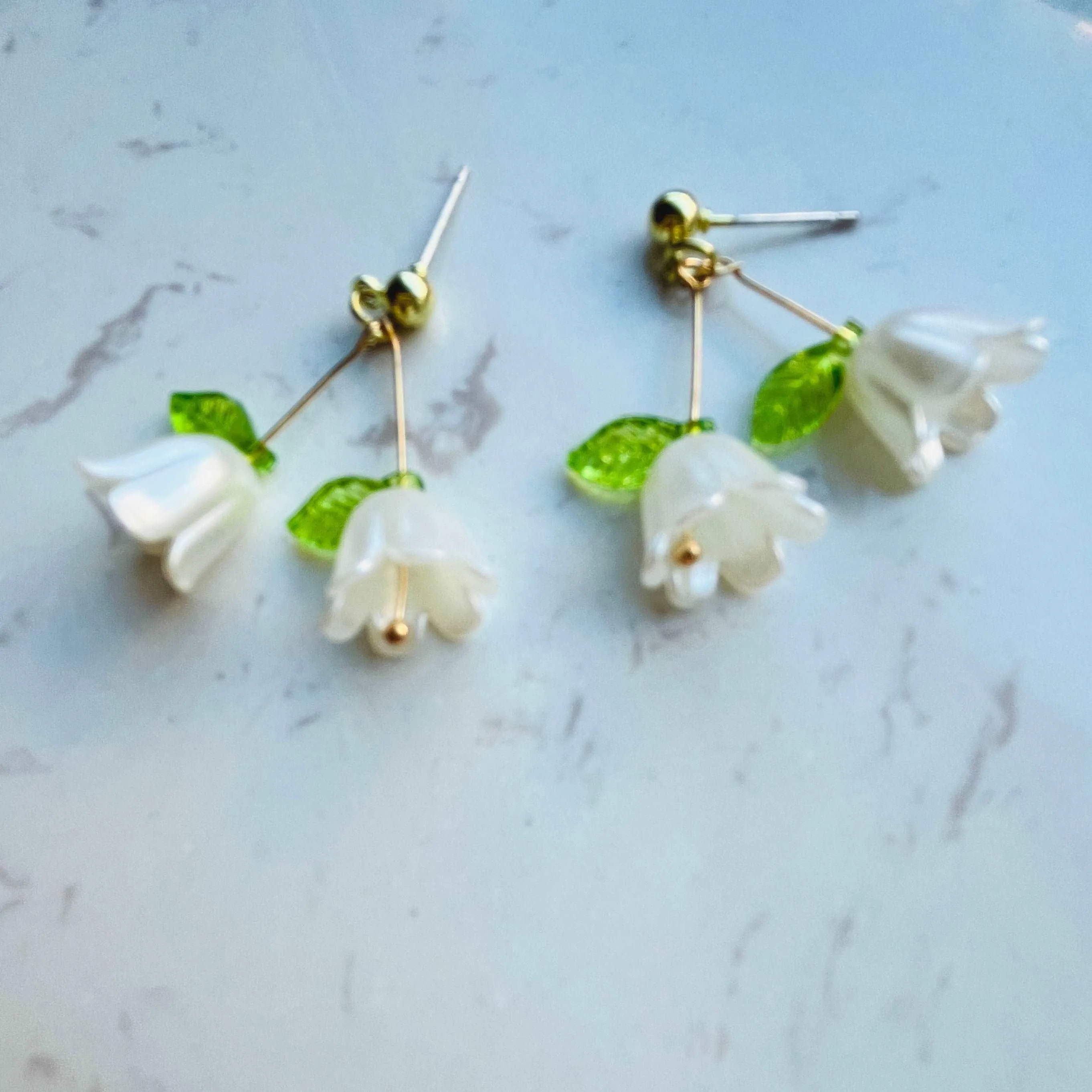 Lily of the Valley Stud Earrings / Clip On Earrings