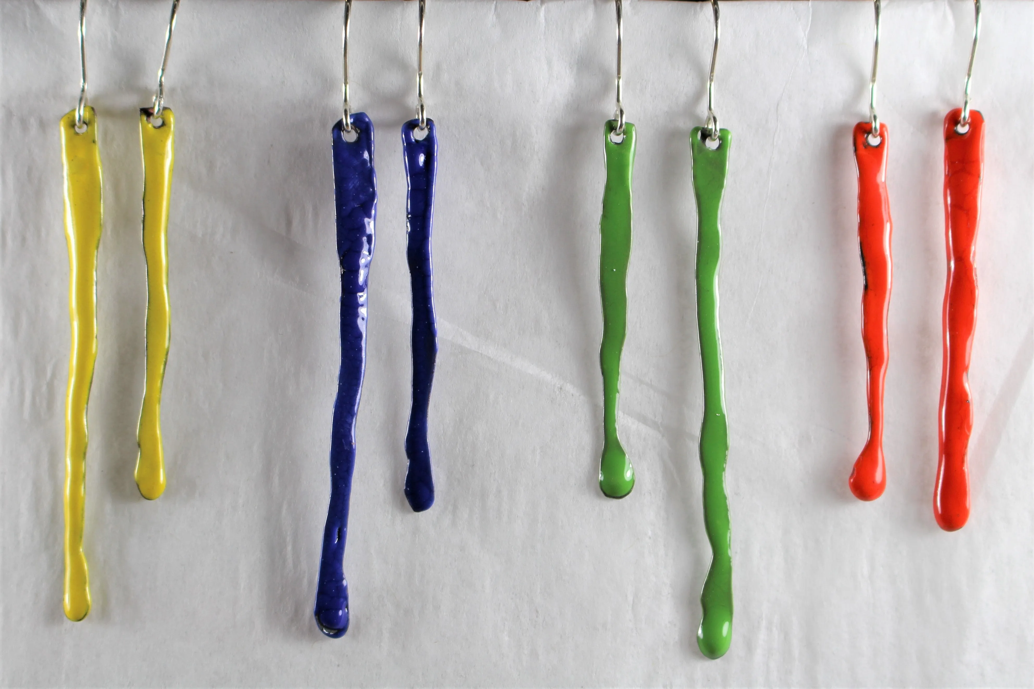 Long Enamel Drip Earrings