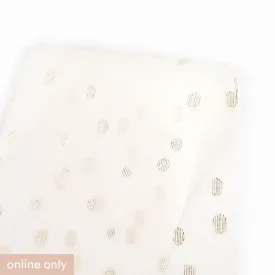 Metallic Dappled Spot Sheer Silk - Ivory / Gold