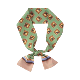 "Kiwi" Silk Twilly Neck Bow - Green