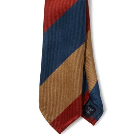 Silk Block Stripe Three-Fold Tie