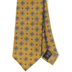 Silk Medallion Print Seven-fold Tie