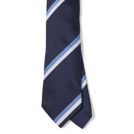 Silk Woven Repp Regimental Stripe Tipped Tie