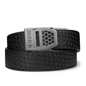 X6 GUNMETAL BUCKLE | BASKETWEAVE GUN BELT 1.5"