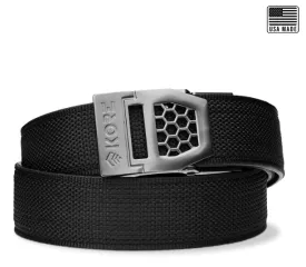 X6 GUNMETAL BUCKLE | USA BLACK TACTICAL NYLON GUN BELT