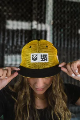 YELLOW MESH SIMPLE LOGO HAT